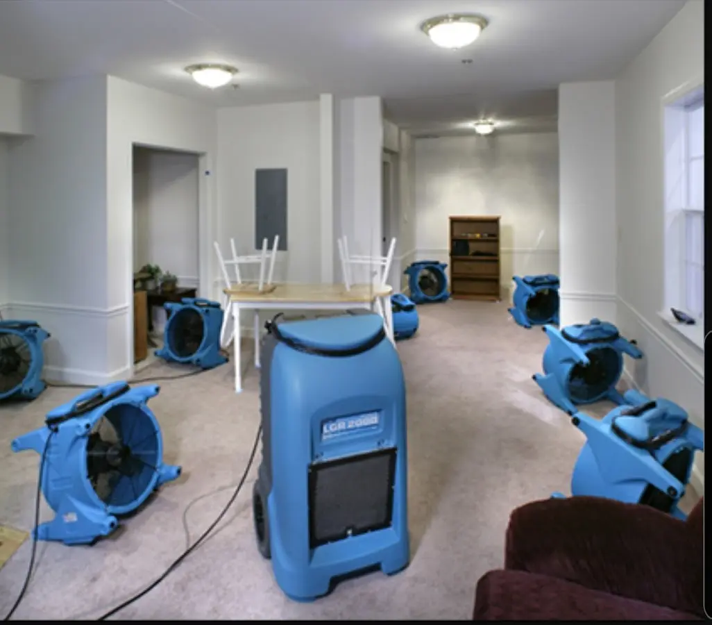 Air movers and dehumidifier setup for Water Extraction & Removal in Florence